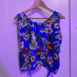 rima beachworld parrot button up